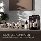 Saeco GranAroma Fully Automatic Espresso Machine, 16 Beverages, 6 User Profiles, Colored TFT Display, Metal Front, SM6585/00