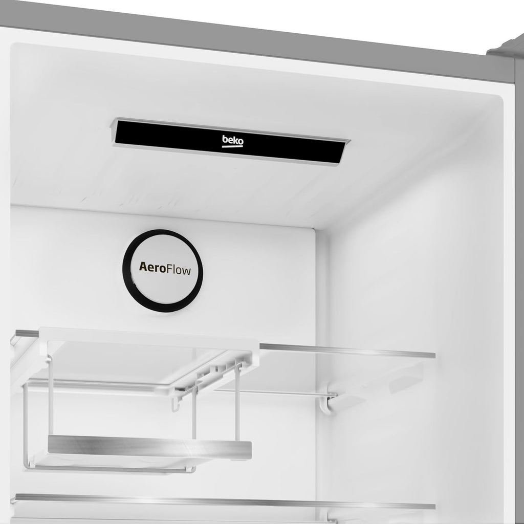 Beko RCNE366E70ZXBRN bPRO700 freistehende Kühl-/Gefrierkombination, großer Kühlschrank, 323 l Gesamtrauminhalt, HarvestFresh, NoFrost, leise, SmoothFit, 0°C-Zone, Dark Inox
