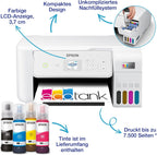 Epson EcoTank ET-2826 A4-Multifunktions-Wi-Fi-Tintentankdrucker, mit einem im Lieferumfang enthaltenen Vorrat an Tinten bis zu 3 Jahren