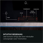 AEG Induktionskochfeld autark 80cm mit Dunstabzug / Made in Germany / 4 Flex-Kochzonen mit Bridge (Kombination 2er Zonen) / Auto-Funktion des Dunstabzugs / Aktivkohlefilter / COLI84COXB