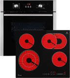 Autarkes Herdset: 60cm Einbaubackofen BO8805SS + 59cm Kochfeld CH5901RL | Grill | Heißluft | Automatik-Timer | 2-fach Wärmeschutzverglasung | Kindersicherung | Knebelbedienung | SET8805CH59RL