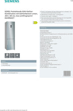 SIEMENS KG39EAICA iQ500 Kühl-Gefrier-Kombination, 201 x 60 cm, 249 L Kühlen + 94 L Gefrieren, LowFrost seltener abtauen, LED-Beleuchtung gleichmige Ausleuchtung, BigBox Platz für groes Gefriergut