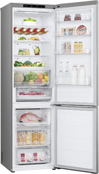 LG GBV22NCCEP Kühl-/Gefrierkombination – Smart Inverter Compressor, Total No Frost, Modern Flat Door Design, Matt Schwarz Metallic, Energieeffizienz A
