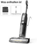 Tineco iFLOOR 5 Steam Nass Trockensauger, 120℃ Hochtemperatur-Dampf, Dampfreiniger mit Kabel, Selbstreinigung Nasssauger, Hartholz bodenreiniger für klebrige Verschmutzungen, Essensreste