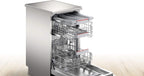 Bosch SPS4HMI61E Serie 4 Freistehender Geschirrspüler / E / 45 cm / Edelstahl / 76 kWh/100 Zyklen / 10 MGD / SuperSilence / Extra Trocknen / VarioSchublade / Home Connect