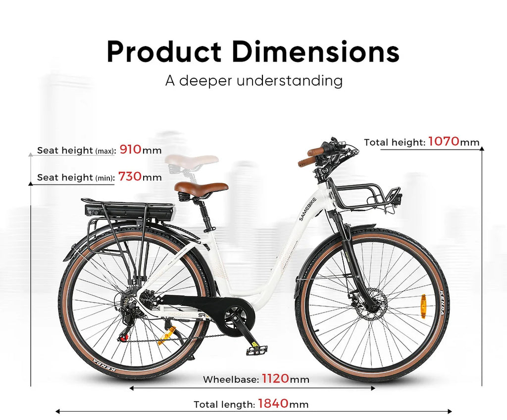 SAMEBIKE RS-A07 City E-Bike 500W Motor 36V 13Ah Akku 35KM/H