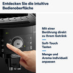 De'Longhi Magnifica S ECAM 22.110.B Kaffeevollautomat mit Milchaufschäumdüse für Cappuccino, mit Espresso Direktwahltasten und Drehregler, 2-Tassen-Funktion, 1,8 Liter Wassertank, Schwarz/Silber