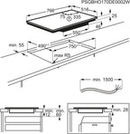 AEG Induktionskochfeld autark 80cm mit Dunstabzug / Made in Germany / 4 Flex-Kochzonen mit Bridge (Kombination 2er Zonen) / Auto-Funktion des Dunstabzugs / Aktivkohlefilter / COLI84COXB