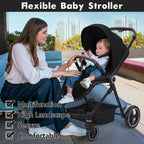 3 in 1 Kinderwagen Set mit umkehrbarem Sport-Sitz, Babywanne & Buggy – Ein-Klick-Zusammenklappbar, Leicht & Tragbar mit Großem Regenschutz
