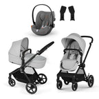 CYBEX Gold Kinderwagen EOS Lux 2-in-1, Reisesystem, Ab Geburt bis 22 kg (ca. 4 Jahre), Moon Black