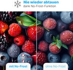 Bomann® Gefrierschrank Nofrost freistehender Tiefkühlschrank 161 L | Total No Frost - nie wieder abtauen - Schnellgefrierfunktion u. MultiAirflow-System | Türanschlag wechselbar | GS 7343 weiß