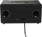 JBL Authentics 200 Smart Home Lautsprecher – 70er Jahre Retro-Design Bluetooth Box – Mit Quadrex Grill, Google Assistant, Alexa, AirPlay und JBL One App – Schwarz