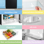 Comfee RCB169DK2(E) Fridge/Freezer Combination, 150 cm Height, Low Frost, Adjustable Fridge Temperature, LED Light, 195 kWh per Year, Fridge Capacity 115 L, 59 L Freezer, Black