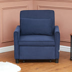 HOMCOM Schlafsessel Klappbett 3in1 verstellbar mit Rollen Blau