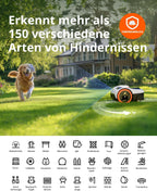 Navimow i105E Mähroboter ohne Begrenzungskabel, Empf. 500 m², Max. 600 m², RTK+Vision Rasenmäher Roboter Testsieger, Igelschutz Rasenroboter, KI Auto Kartierung, Virtuelle Begrenzung, Mehrzonen