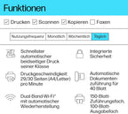 HP LaserJet MFP M235sdw Multifunktions-Laserdrucker Schwarzweiß, Drucken, Kopieren, Scannen, Automat.beidseitiger Druck, Dual-Band Wi-Fi, USB, LAN, HP Smart App, Intelligente Benutzeroberfläche