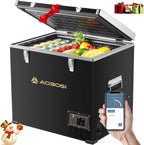 45L Glacière à Compresseur,Glaciere Électrique -20℃ à 20℃,Frigo Camion APP&Bouton Contrôle,12/24V DC et 100-240V AC Glaciere Camping Pour Voiture,Camion,Bateau et Prise De Courant -
