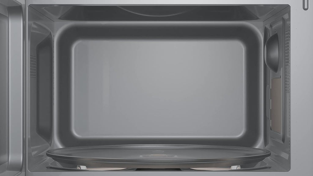Bosch FFL023MS2 Serie 2 Mikrowelle, 26 x 44 cm, 800 W, Drehteller 27 cm, Türanschlag Links, AutoPilot 7 7 Automatikprogramme, Reinigungsunterstützung, LED-Touchdisplay, Edelstahl