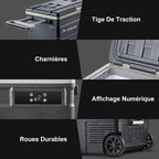 45L Glacière à Compresseur,Glaciere Électrique -20℃ à 20℃,Frigo Camion APP&Bouton Contrôle,12/24V DC et 100-240V AC Glaciere Camping Pour Voiture,Camion,Bateau et Prise De Courant -