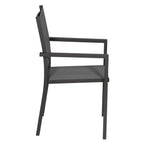 Lot de 8 chaises en aluminium anthracite - textilène gris Happy Garden