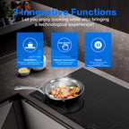 AMZCHEF Induktionskochfeld 5 Zonen Einbau Induktionskochplatte mit Booster und 9 Stufen, Pausenfunktion und warm halten, Induktion Kochfeld mit Slider-Steuerung, Multifunktions-Timer,7400W