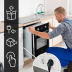 Autarkes Herdset: 60cm Einbaubackofen BO8805SS + 59cm Kochfeld CH5901RL | Grill | Heißluft | Automatik-Timer | 2-fach Wärmeschutzverglasung | Kindersicherung | Knebelbedienung | SET8805CH59RL