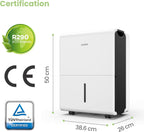 Comfee Luftentfeuchter, 30L/24h, Raumgröße ca. 180m³(80m²), Intelligenter Entfeuchtermodus, 24H Timer, Wassertank 3L, MDDP-30DEN7