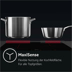 AEG Induktionskochfeld autark 80cm mit Dunstabzug / Made in Germany / 4 Flex-Kochzonen mit Bridge (Kombination 2er Zonen) / Auto-Funktion des Dunstabzugs / Aktivkohlefilter / COLI84COXB