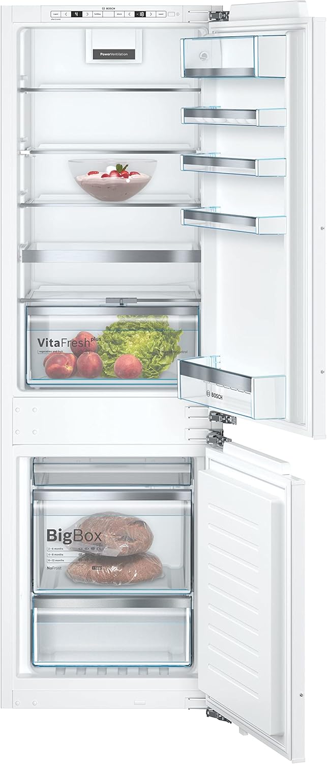 Bosch KGN36NWEA Serie 2 Kühl-Gefrier-Kombination, 186 x 60 cm, 215 L Kühlen & 87 L Gefrieren, NoFrost nie wieder abtauen, LED-Beleuchtung gleichmäßige Ausleuchtung