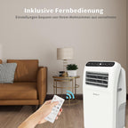 SHINCO Mobile Klimaanlage mit Abluftschlauch, 9000BTU, 2,6 kW, Kühlen&Ventilieren&Entfeuchten, Mobiles Klimagert mit Schlafmodus, Raumgre bis 22㎡, 24-Stunden-Timer