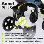 LIONELO Annet Plus Buggy bis 22 kg mit Liegefunktion, Kinderwagen klein zusammenklappbar mit Zubehör, Eva-Schaum-Räder, Moskitonetz, Fußdecke Getränkehalter, Korb