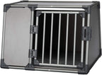 TRIXIE Hunde-Transportbox, Aluminium, L: 92 x 64 x 78 cm, grafit, rutschfste Liegematte, Klettleiste am Boden, Sicherheitsverschluss, stabil und geruscharm, hochgeschlossene Wnde - 39338