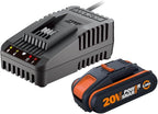 WORX WG252E.9 Akku Teleskop Heckenschere - 45cm Schnittbreite - 10-Fach Verstellbarer Teleskopstiel bis 3,20 Meter Hhe - PowerShare kompatibel - Ohne Akku & Ladegert