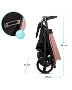 Kinderkraft GRANDE PLUS Kinderkraft buggy von Geburt bis 22 kg, Zusammenklappen mit einer Hand, Liegeposition, großes Verdeck mit Fenster, alle 4 Räder gedämpft, geräumige Sitz, Grau
