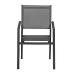 Lot de 8 chaises en aluminium anthracite - textilène gris Happy Garden