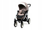 BabyLux® Bambimo Kinderwagen Set 3 in 1 - White Lux - incl. Babywanne, Buggy Sportsitz, Auto-Babyschale - Autositz - Kinderwagenset - Kombikinderwagen mit Wickeltasche, Regenschutz usw.