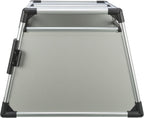 TRIXIE Hunde-Transportbox, Aluminium, L: 92 x 64 x 78 cm, grafit, rutschfste Liegematte, Klettleiste am Boden, Sicherheitsverschluss, stabil und geruscharm, hochgeschlossene Wnde - 39338