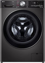 LG W4WR7096YB, Klasse D, Frontlader-Waschtrockner 9 - 6 kg, 62 x 60 x 85 cm, Wi-Fi, AI Direct Drive, Tiefenreinigung mit Dampf, TurboWash 360, Große Kapazität, Außentür aus gehärtetem Glas, Weiß