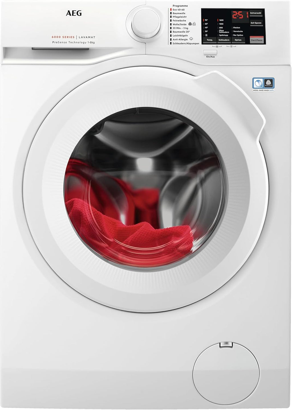 AEG L6FBG51470 Waschmaschine / Serie 6000 mit ProSense / Testsieger der Stiftung Warentest / 7,0 kg / Leise / Mengenautomatik / Nachlegefunktion / Kindersicherung / Wasserstopp / 1400 U/min