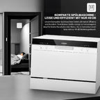 Bomann Mini Geschirrspüler mit Wasseranschluss | inkl. Schlauch | Tisch Geschirrspüler leise | Mini Spülmaschine für kleine Küchen/Camping | Spülmaschine klein m. Überlaufsicherung | TSG 7405 schwarz