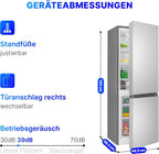 Bomann Fridge-Freezer KG 320.2, 143 cm High, Fridge-Freezer with 175 Litre Capacity, 3 Shelves and 3 Drawers, Door Stop Replaceable, Quiet Fridge-Freezer 39 dB, Black