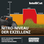 WORX WG737E Nitro Akku-Rasenmäher 40V(2x20V) - leistungsstarke bürstenloser Motor - 37cm Schnittbreite - 6 Schnitthöhenstufe (20-70mm) - 40L Grasfangsack - inkl. 2x4Ah Akkus & Dual-Ladengerät