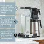 Moccamaster KBGT, Filterkaffeemaschine mit Thermoskanne, Filterkaffeemaschine, Off-White, 1.25L
