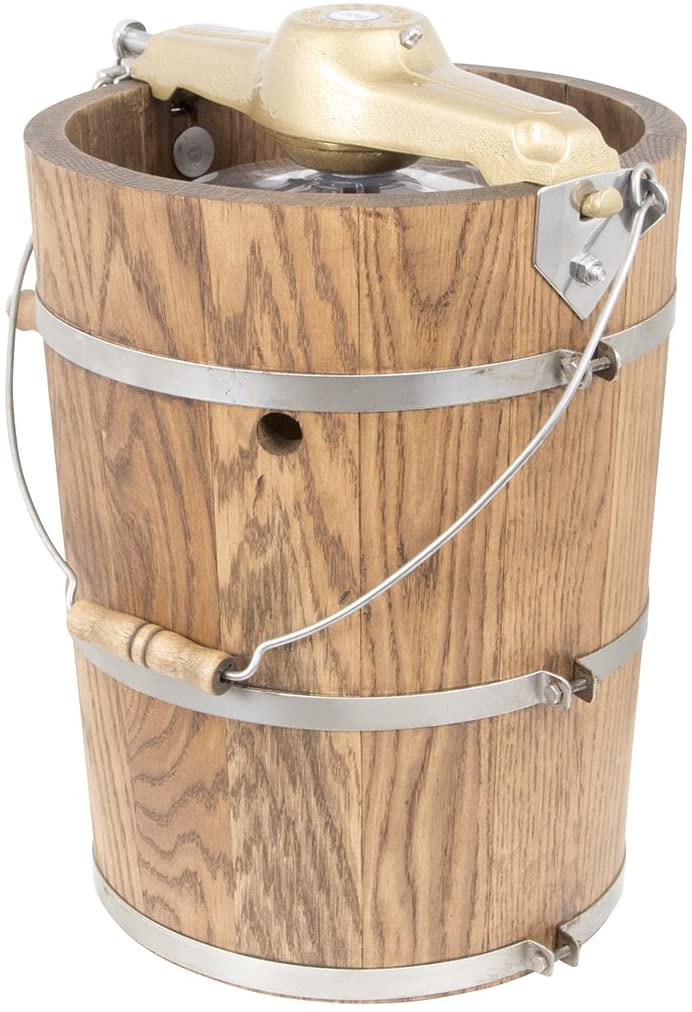 Sorbetière de campagne 6 pintes – Cuve en bois classique – Manivelle à main