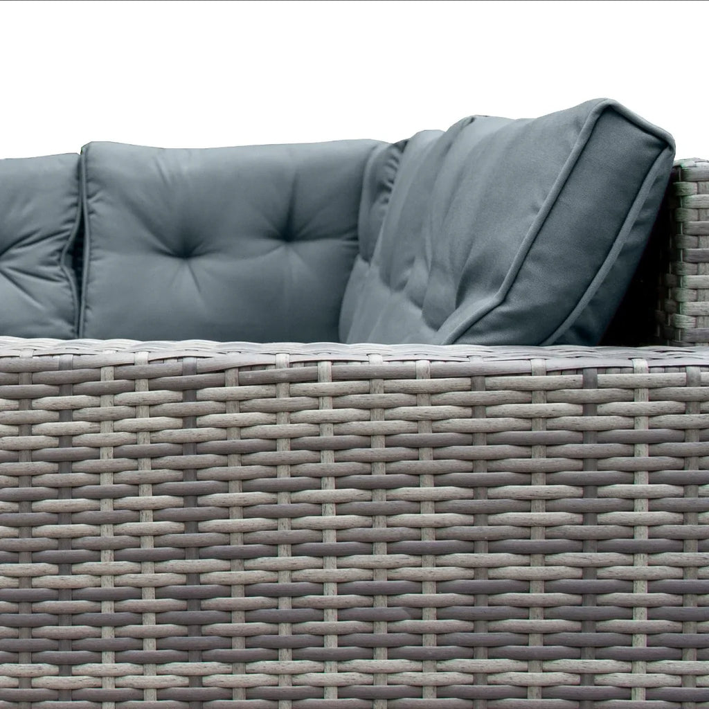 Salon de Jardin 9 personnes & Coffre de Rangement en Rotin – Gris Jardi