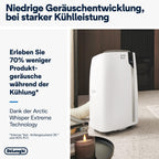De'Longhi Pinguino PAC EM82, Mobile Klimaanlage für Räume bis zu 80 m³, 9.400 BTU, 2,4 kW, 63 dB, Entfeuchtungsfunktion, Energieklasse A, 24h-Timer, Weiß