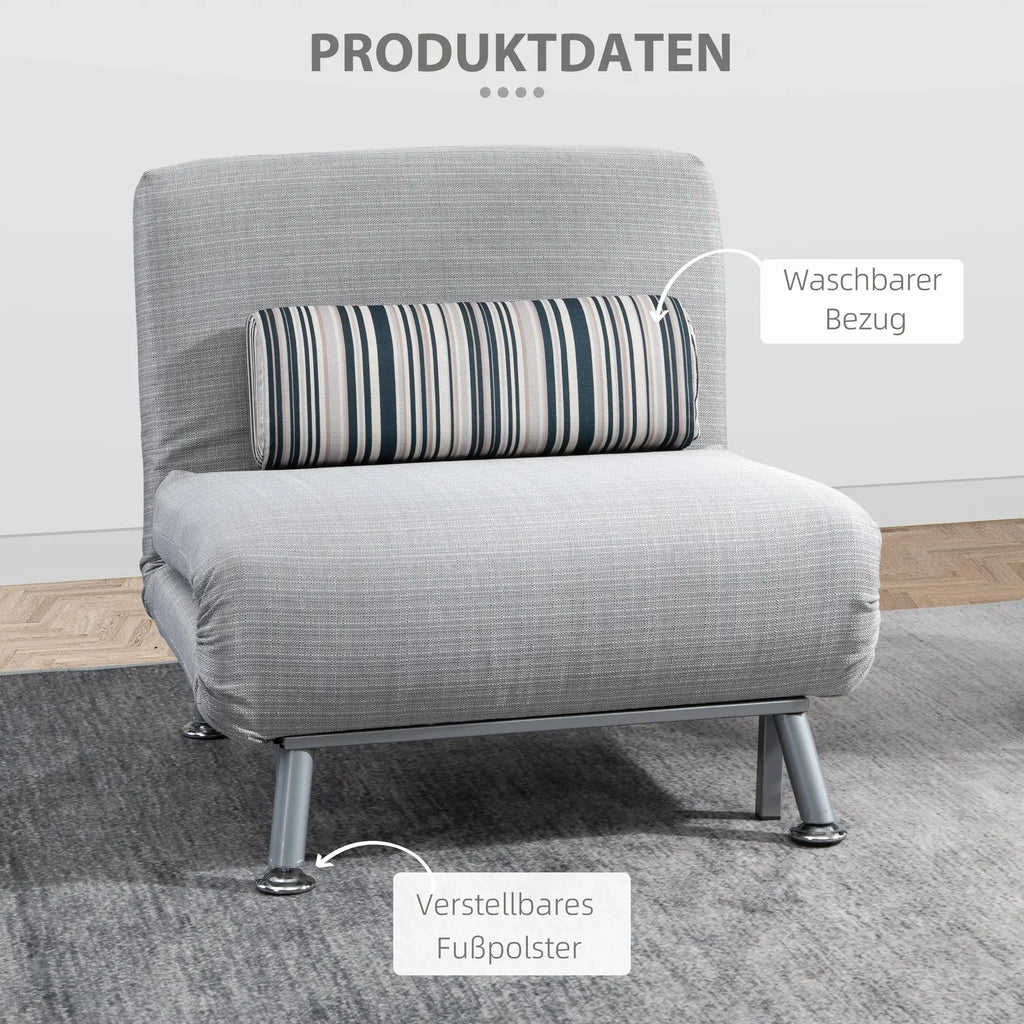 HOMCOM Schlafsessel Gästebett 2-in-1 mit verstellbarer Rückenlehne