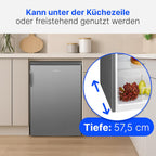 Réfrigérateur 133L inox VS2195-1-inox, Capacité nette : 133 litres, Éclairage intérieur à DEL, Contrôle de la température en continu, 3 clayettes en verre
