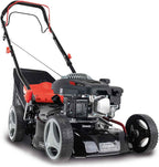 Scheppach Benzin Rasenmäher MS150-42 - 3,5PS | Schnittbreite 42cm | Radantrieb | Stahlgehäuse | Reinigungsfunktion | Mulchfunktion | 45 Liter Fangkorb | Höhenverstellung in 7 Stufen (25-75mm)