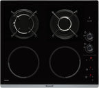 Brandt - BPI6413BM - Plaque Induction et Gaz - Table de Cuisson - Noir - 4 Foyers - 3400W Electrique et 4600 Gaz - Dimensions Encastrement : 56x49cm - 9 Positions par Foyer - Fabriqué en France